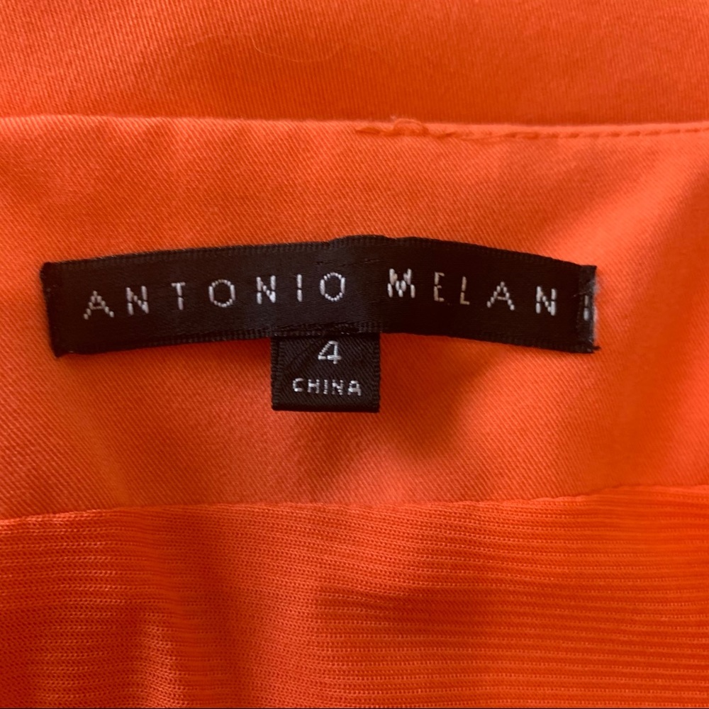 ANTONIO MELANI Orange Sleeveless Dress Sz 4 - Picture 6 of 6